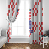 Custom Croatia National Heritage Window Curtain Red and White Checkerboard Design - Wonder Print Shop