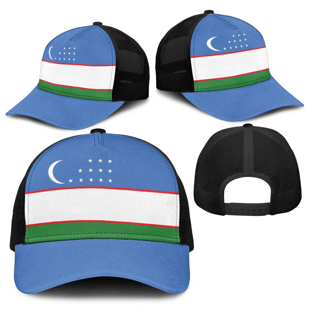 Uzbekistan Baseball Net Cap National Flag Colors - Wonder Print Shop