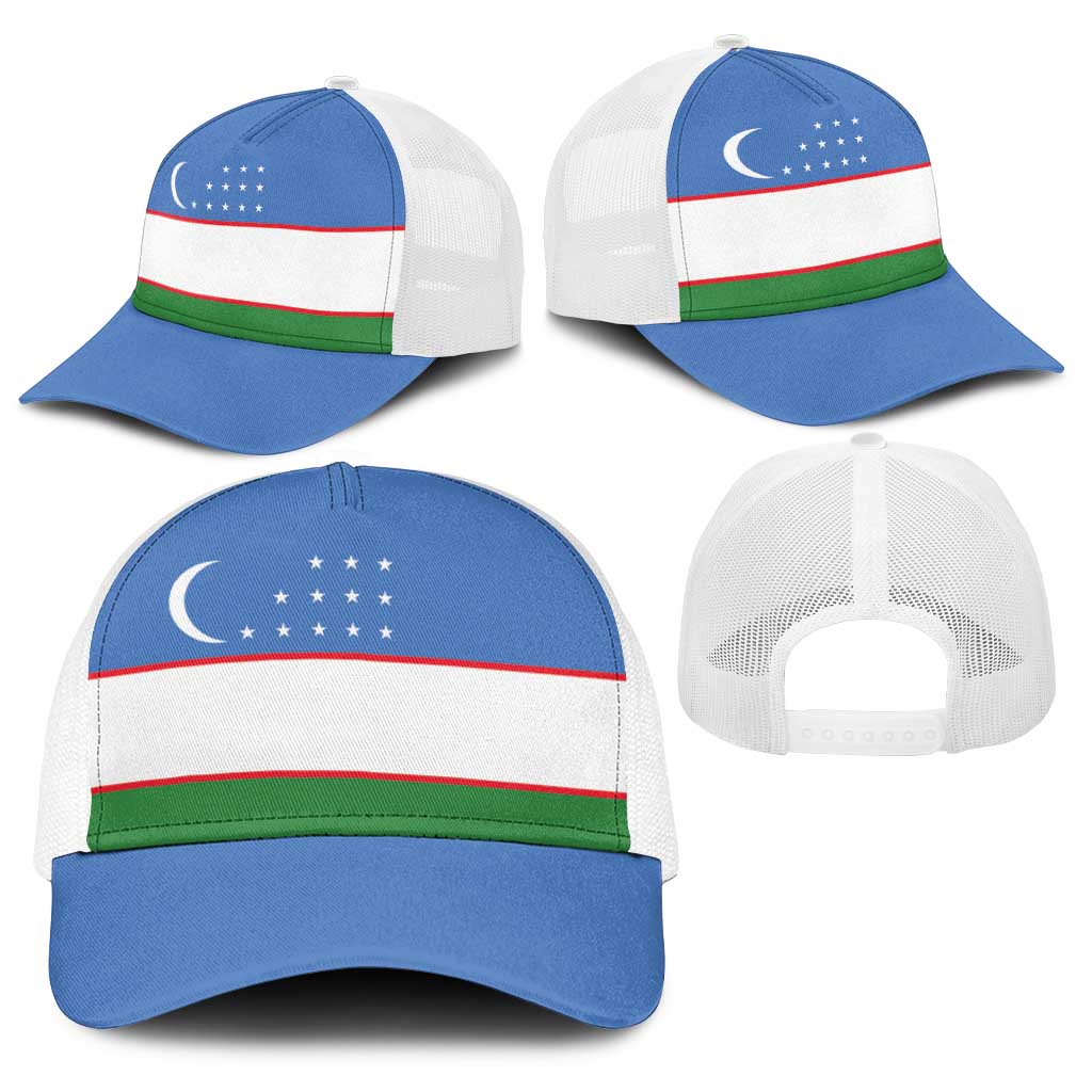 Uzbekistan Baseball Net Cap National Flag Colors - Wonder Print Shop