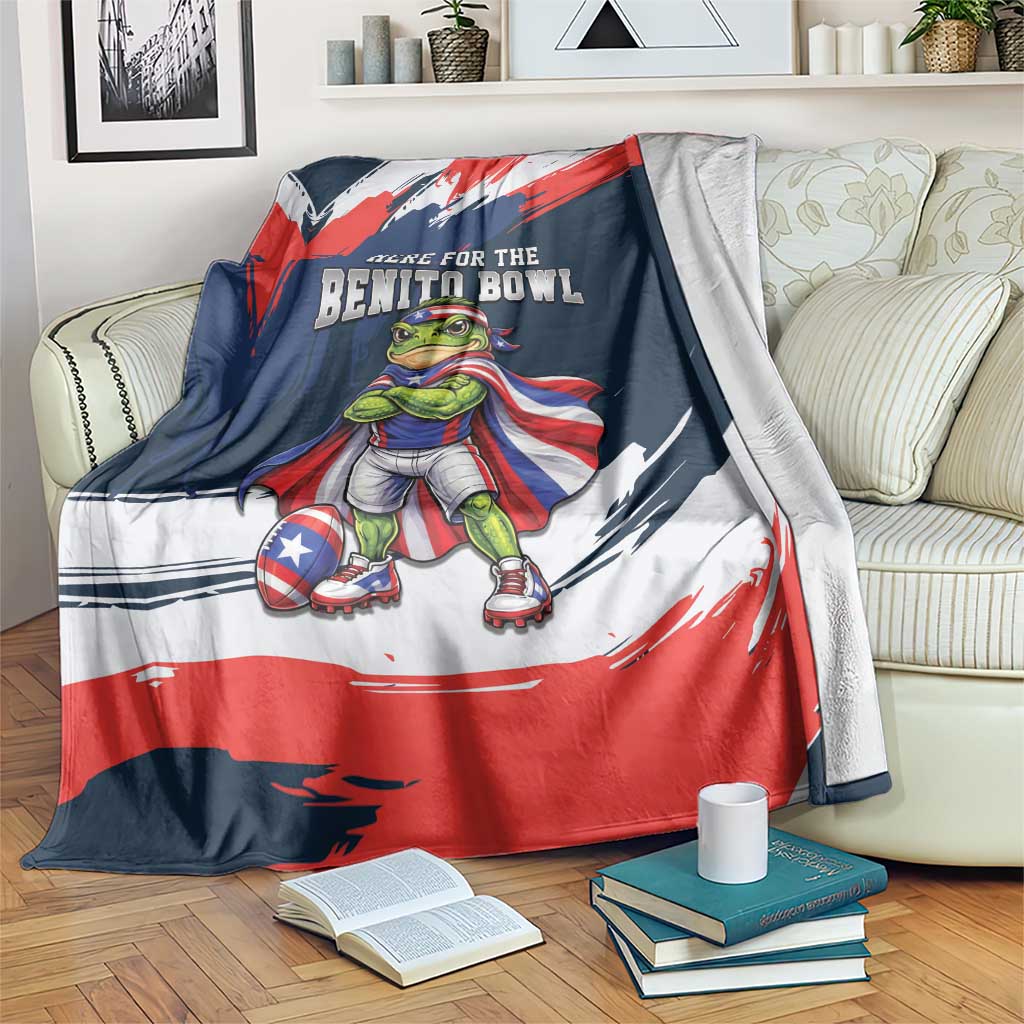 Benito Bowl Puerto Rican Football Blanket Coquí Frog Puerto Rican