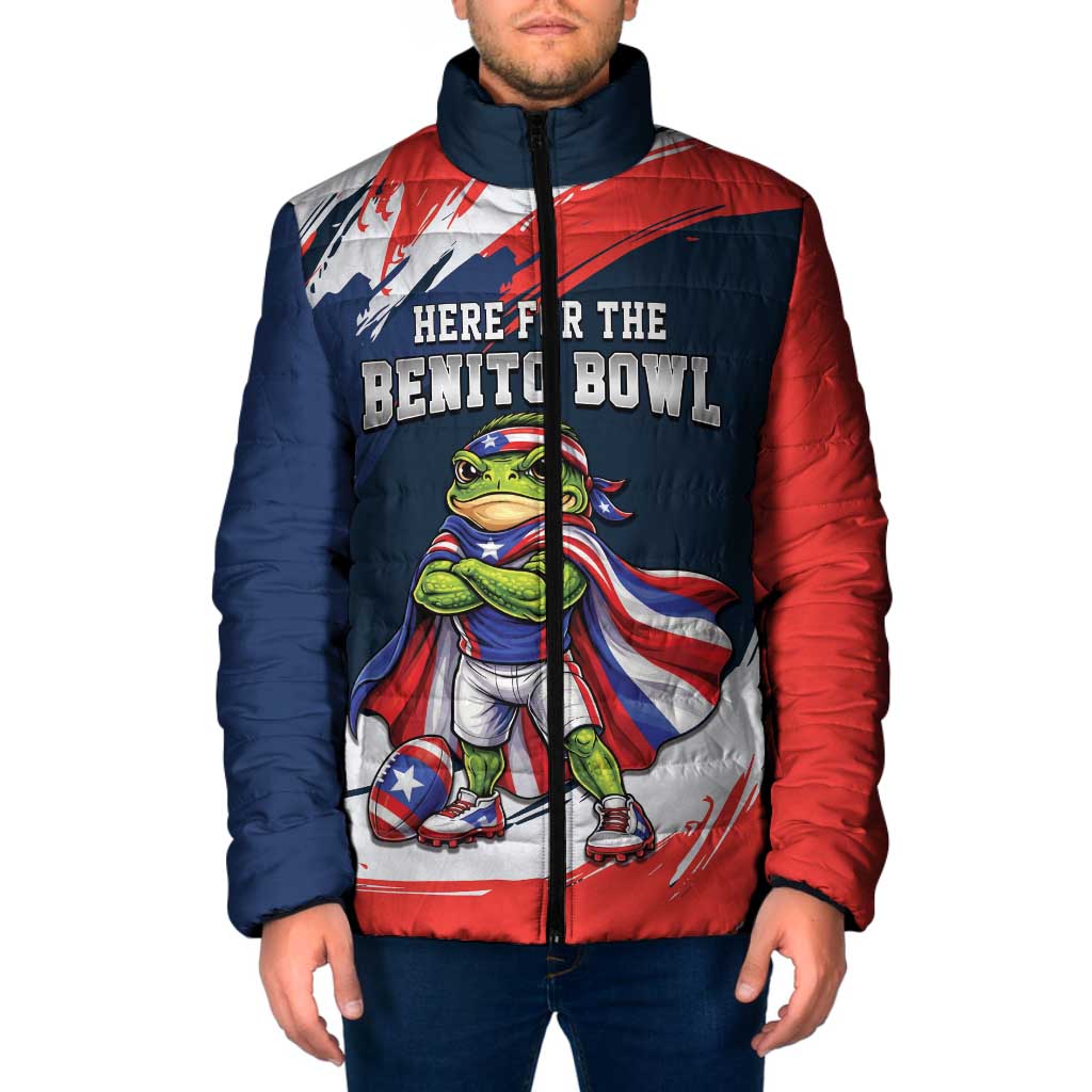 Benito Bowl Puerto Rican Football Padded Jacket Coquí Frog Puerto Rican