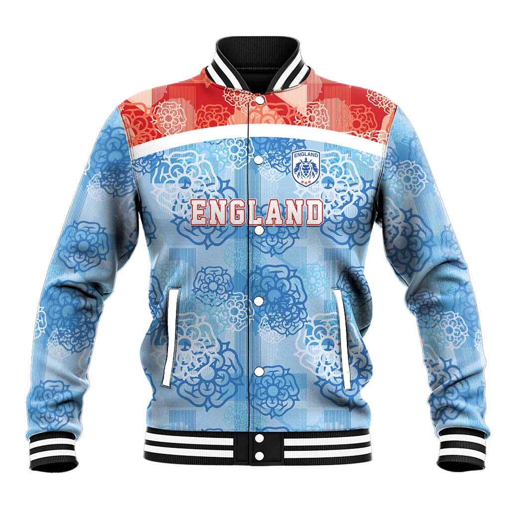 Custom World Football 2026 England Baseball Jacket Three Lions and Tudor Rose Pattern