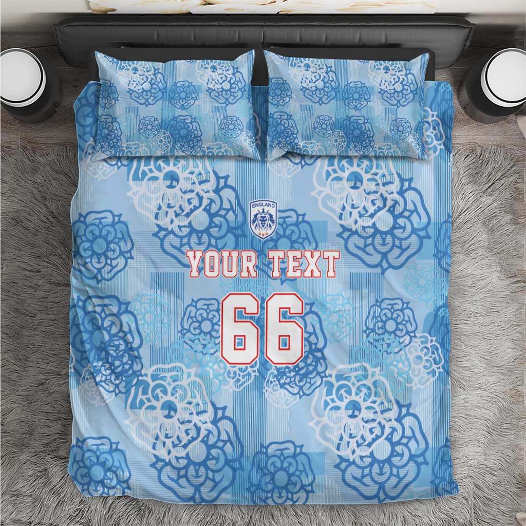 Custom World Football 2026 England Bedding Set Three Lions and Tudor Rose Pattern
