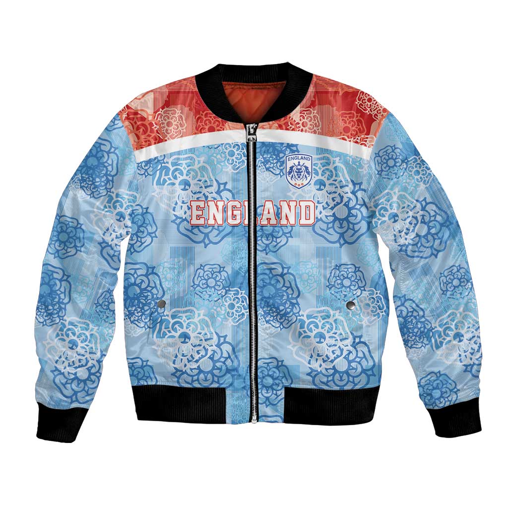 Custom World Football 2026 England Bomber Jacket Three Lions and Tudor Rose Pattern