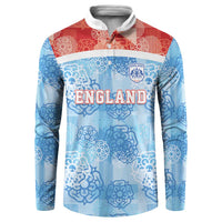 Custom World Football 2026 England Button Sweatshirt Three Lions and Tudor Rose Pattern