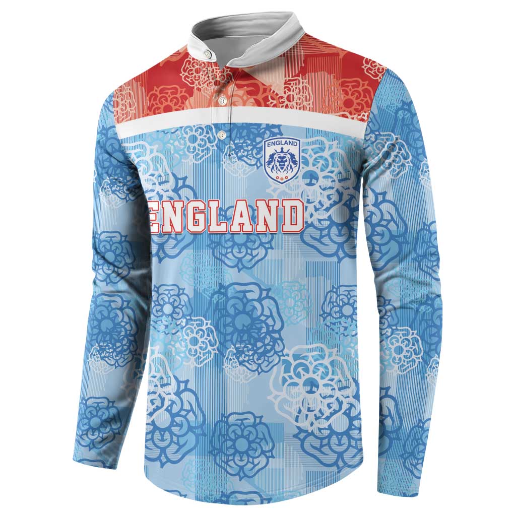 Custom World Football 2026 England Button Sweatshirt Three Lions and Tudor Rose Pattern