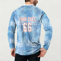 Custom World Football 2026 England Button Sweatshirt Three Lions and Tudor Rose Pattern