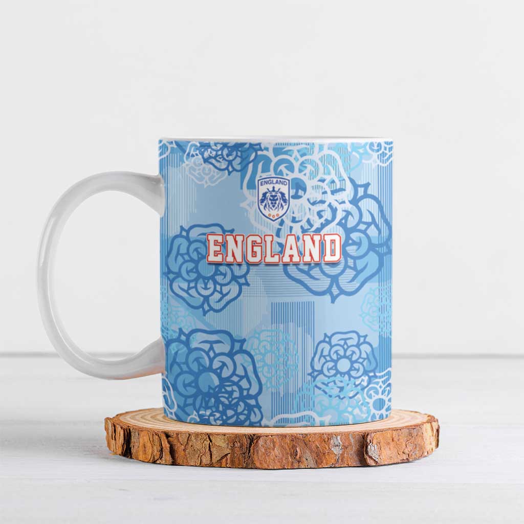 Custom World Football 2026 England Ceramic Mug Three Lions and Tudor Rose Pattern