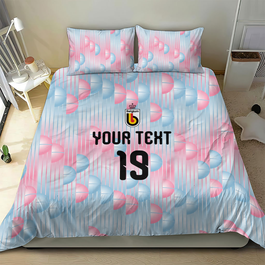 Custom World Football 2026 Belgium Bedding Set Belgian The Red Devils Champions