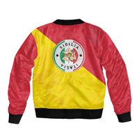 Italy Sicilia Bomber Jacket Triskeles With Lemons - Wonder Print Shop