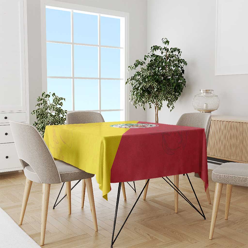 Italy Sicilia Tablecloth Triskeles With Lemons - Wonder Print Shop