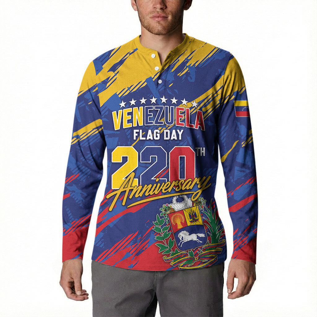 Personalized Venezuela Flag Day Button Sweatshirt 220th Anniversary Heritage Pride