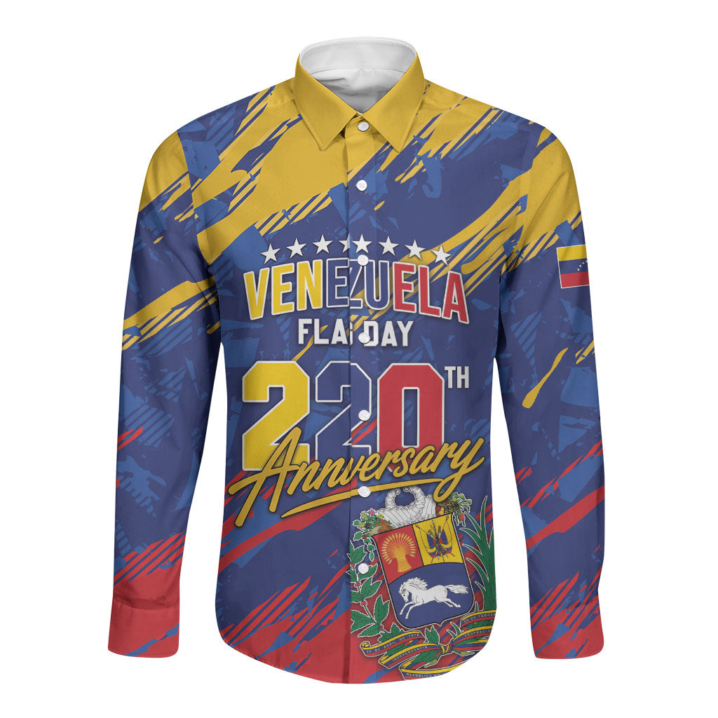 Personalized Venezuela Flag Day Long Sleeve Button Shirt 220th Anniversary Heritage Pride