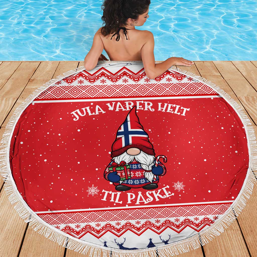 Norway Christmas Beach Blanket Lovely Nordic Gnome - Wonder Print Shop