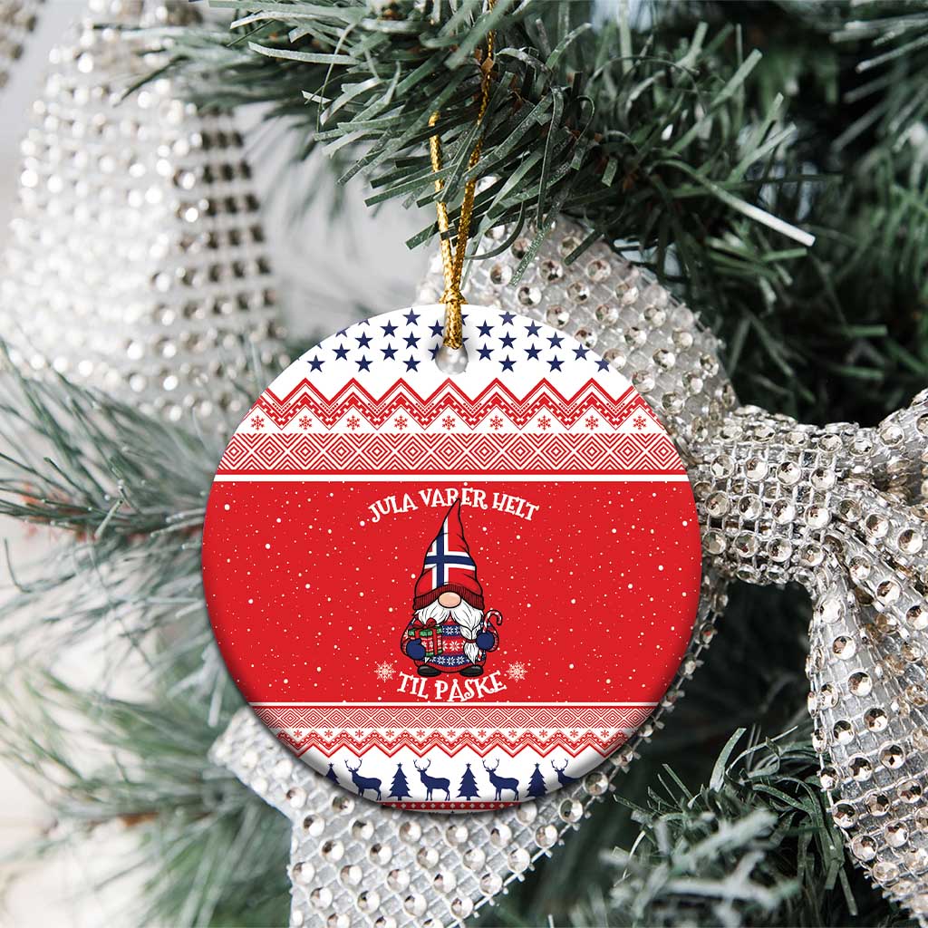 Norway Christmas Ceramic Ornament Lovely Nordic Gnome - Wonder Print Shop