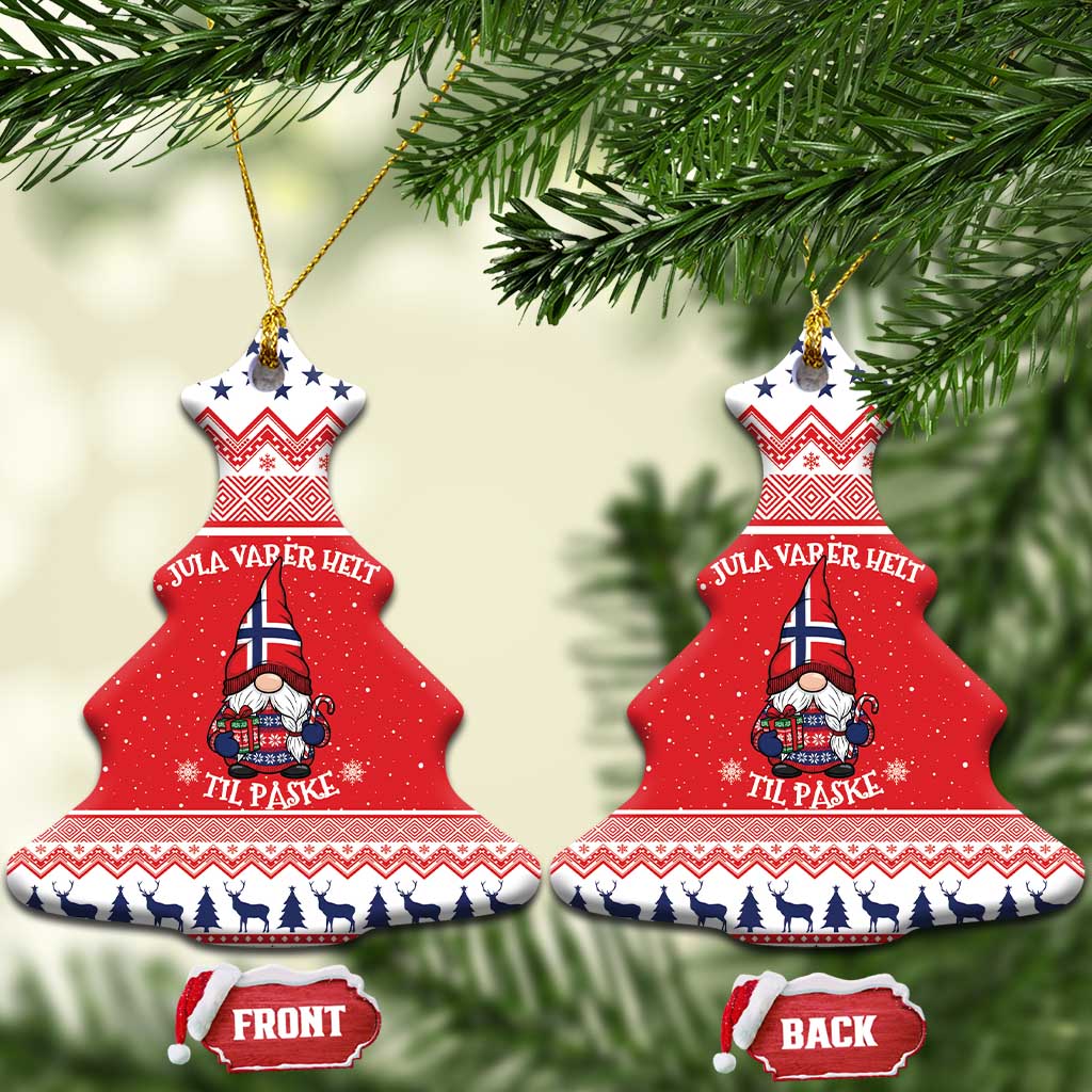 Norway Christmas Ceramic Ornament Lovely Nordic Gnome - Wonder Print Shop