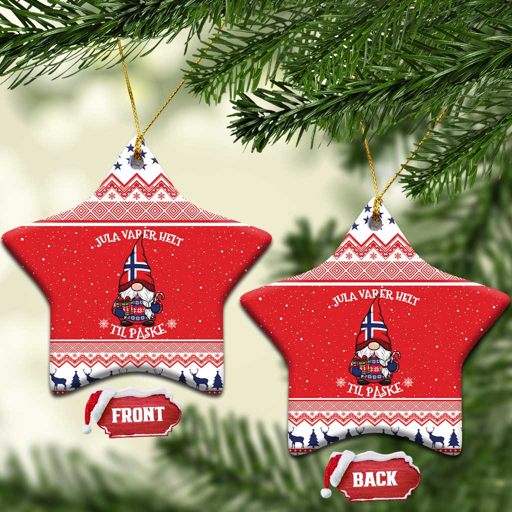 Norway Christmas Ceramic Ornament Lovely Nordic Gnome - Wonder Print Shop