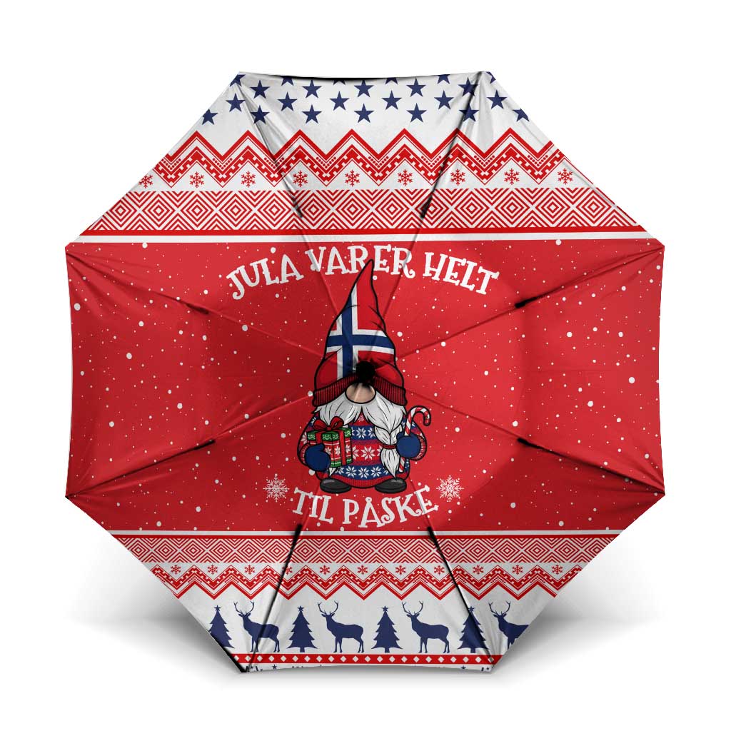 Norway Christmas Umbrella Lovely Nordic Gnome - Wonder Print Shop