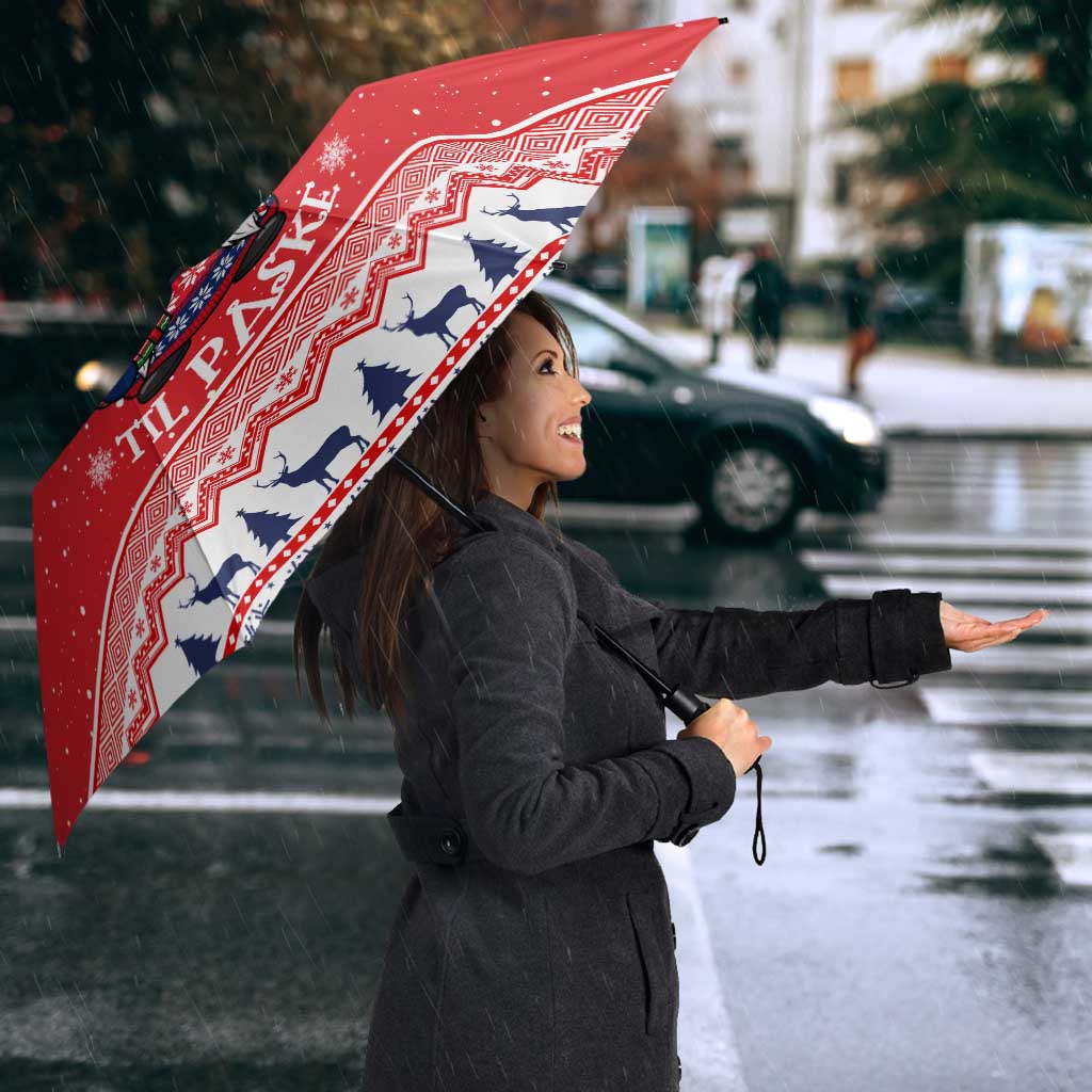 Norway Christmas Umbrella Lovely Nordic Gnome - Wonder Print Shop
