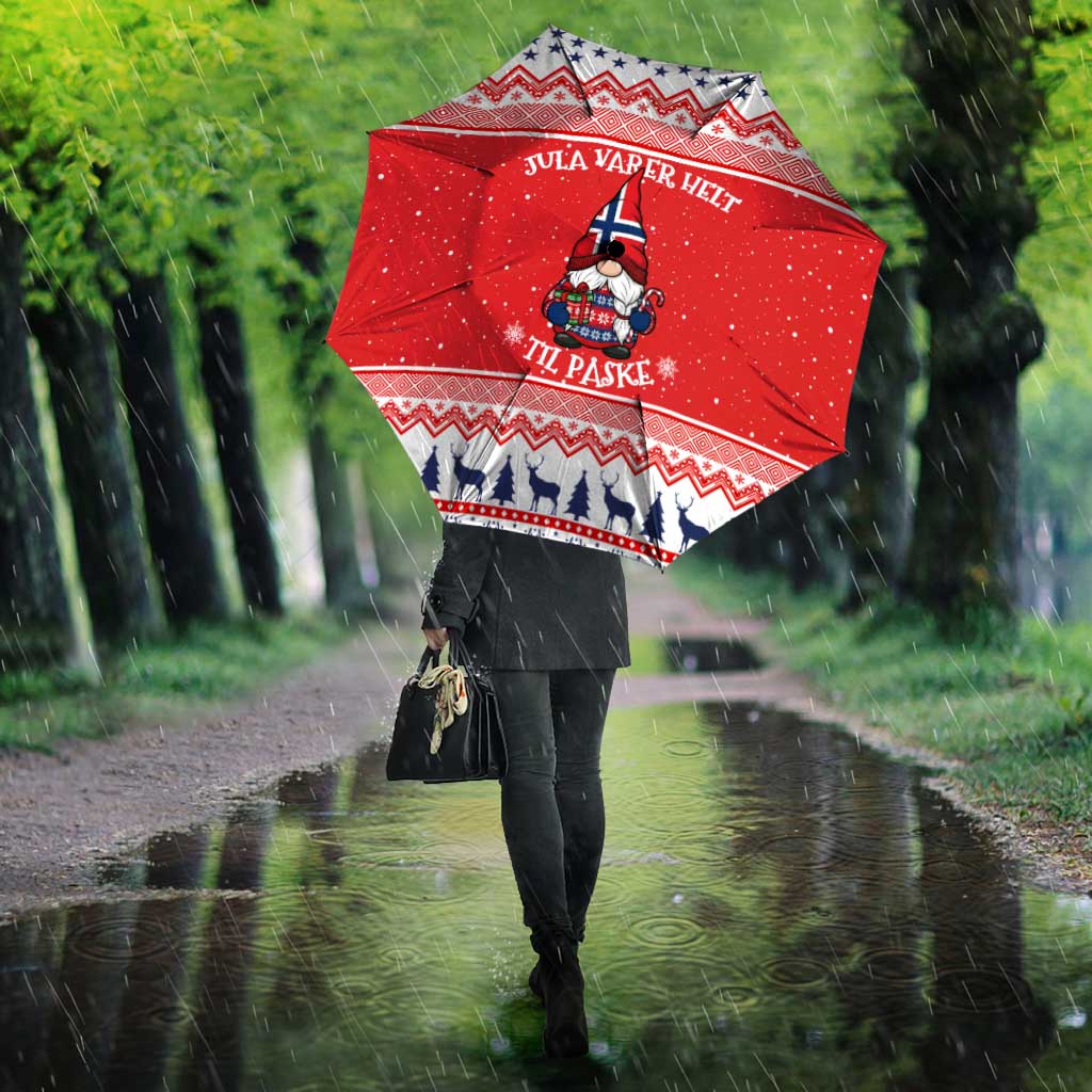 Norway Christmas Umbrella Lovely Nordic Gnome - Wonder Print Shop