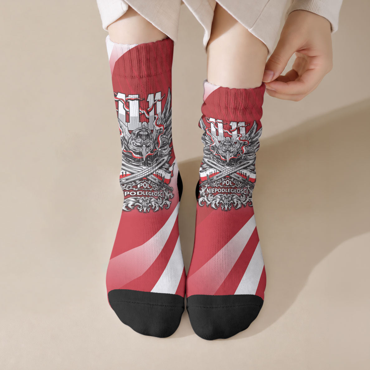 Poland Independence Day Crew Socks Polska Niepodleglosci White Eagle