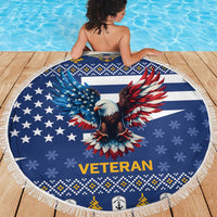 US Navy 250th Anniversary Veteran Beach Blanket - Wonder Print Shop
