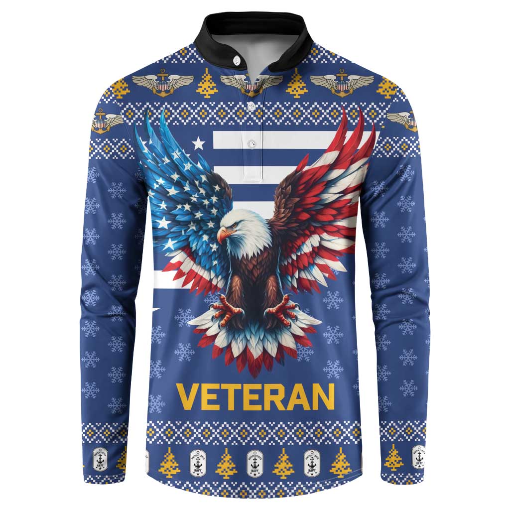 US Navy 250th Anniversary Veteran Button Sweatshirt - Wonder Print Shop