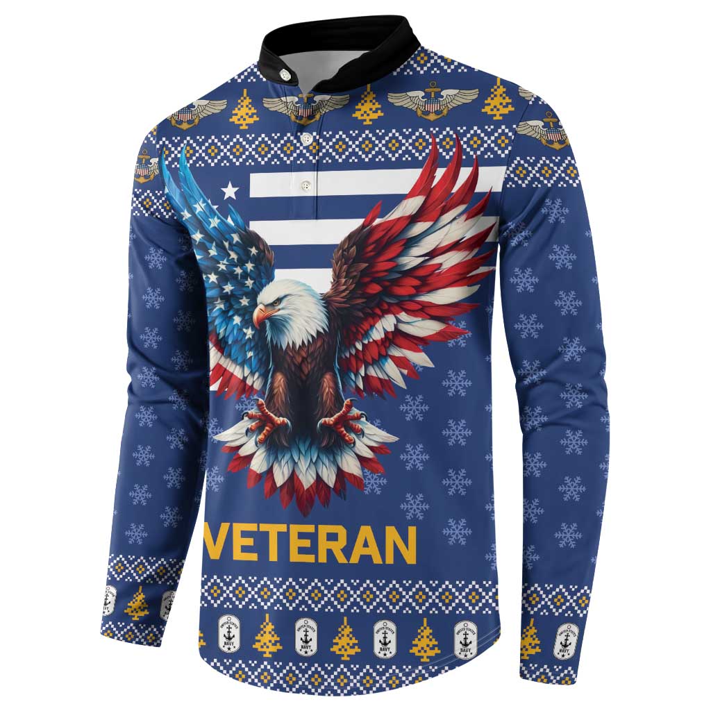 US Navy 250th Anniversary Veteran Button Sweatshirt - Wonder Print Shop