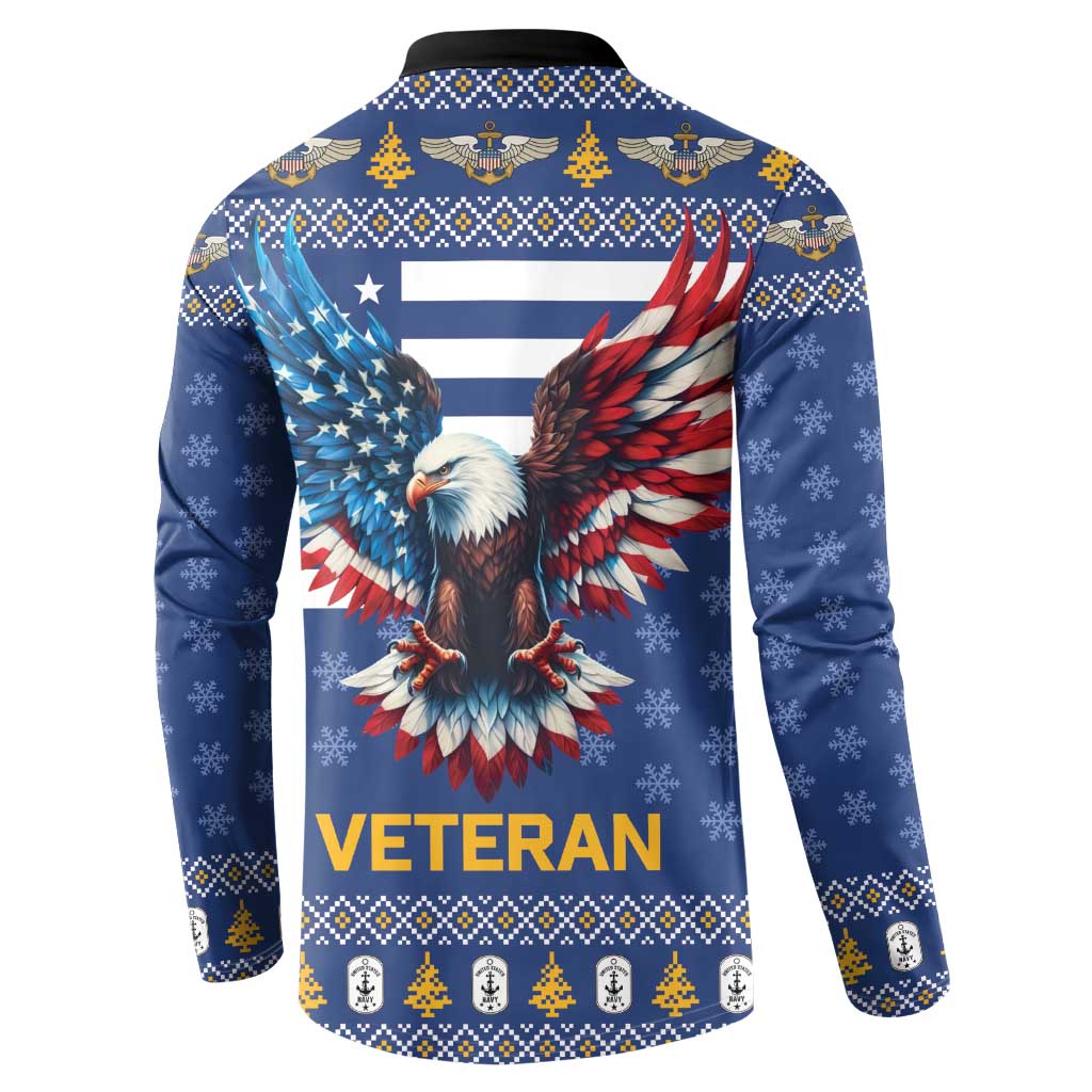 US Navy 250th Anniversary Veteran Button Sweatshirt - Wonder Print Shop