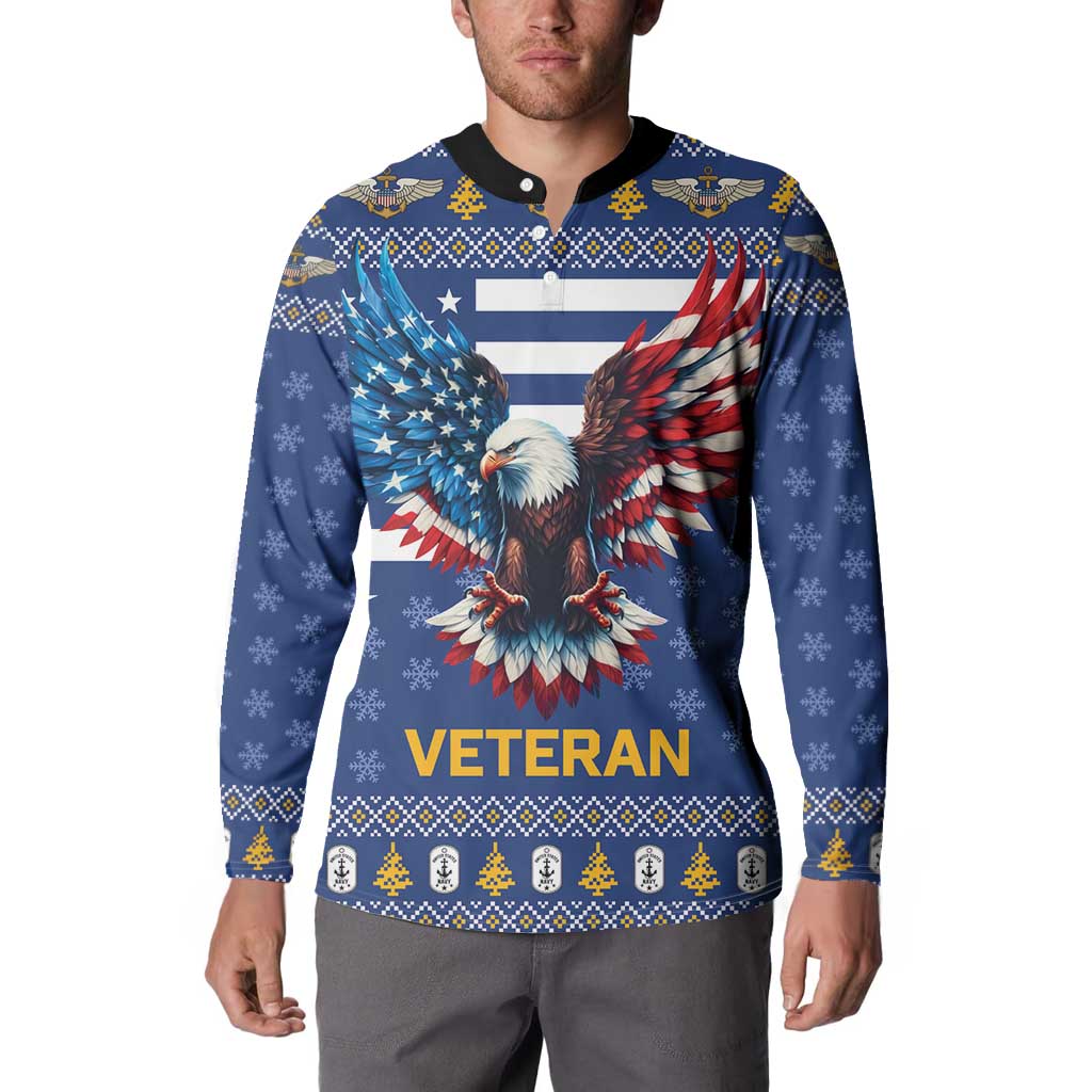 US Navy 250th Anniversary Veteran Button Sweatshirt - Wonder Print Shop