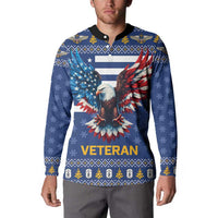US Navy 250th Anniversary Veteran Button Sweatshirt - Wonder Print Shop