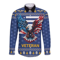 US Navy 250th Anniversary Veteran Long Sleeve Button Shirt - Wonder Print Shop