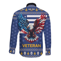 US Navy 250th Anniversary Veteran Long Sleeve Button Shirt - Wonder Print Shop
