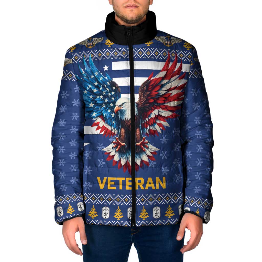US Navy 250th Anniversary Veteran Padded Jacket - Wonder Print Shop