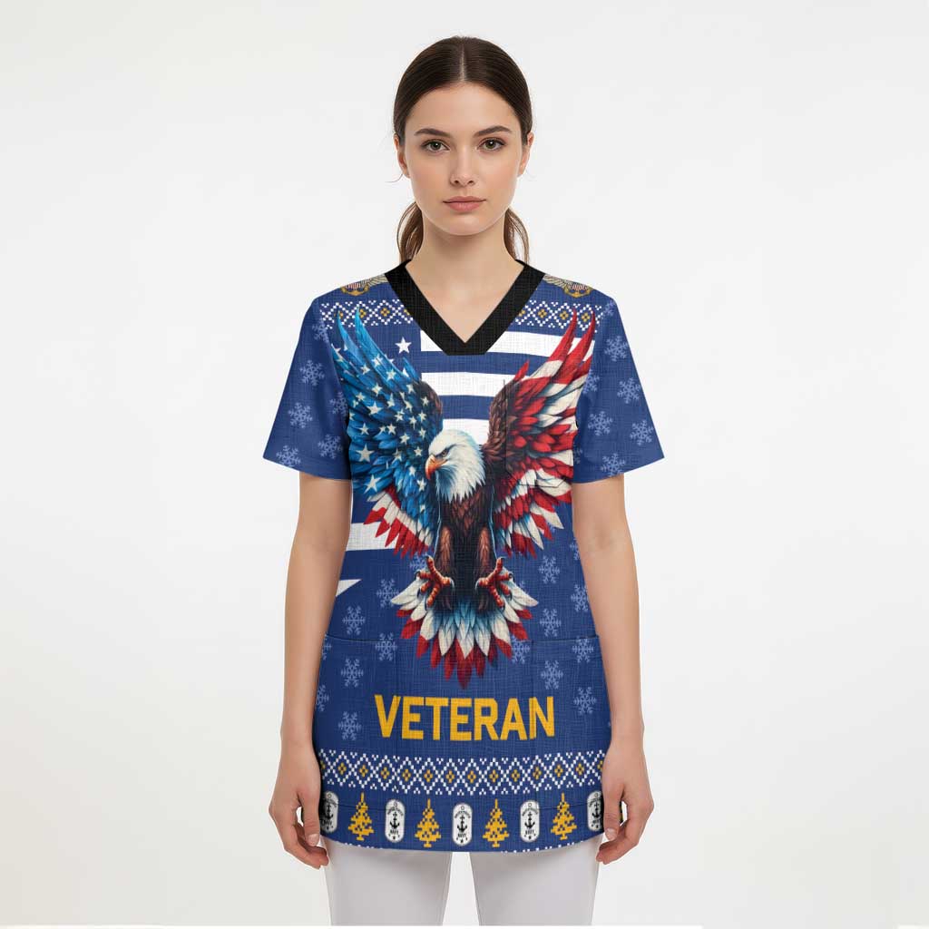 US Navy 250th Anniversary Veteran Scrub Top - Wonder Print Shop