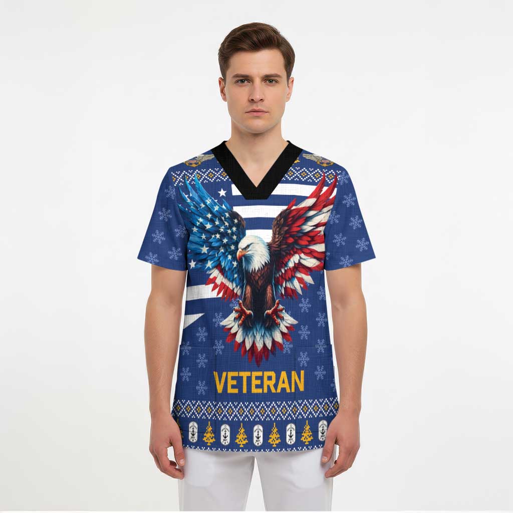 US Navy 250th Anniversary Veteran Scrub Top - Wonder Print Shop