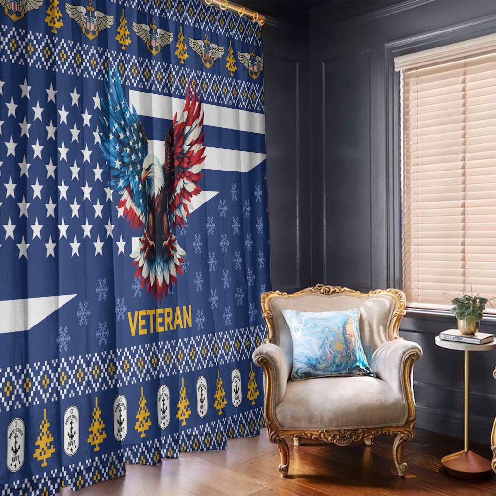 US Navy 250th Anniversary Veteran Window Curtain - Wonder Print Shop