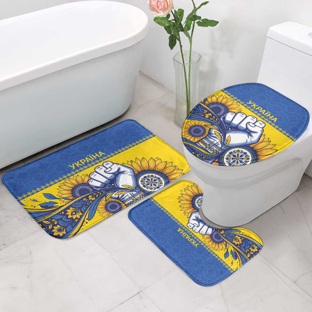 Ukraine Sunflowers Hand Bathroom Set with Ukrainian Folk Pattern - Wonder Print Shop