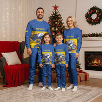 Ukraine Sunflowers Hand Christmas Pajama Set with Ukrainian Folk Pattern - Wonder Print Shop