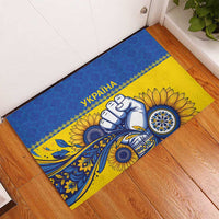 Ukraine Sunflowers Hand Rubber Doormat with Ukrainian Folk Pattern - Wonder Print Shop