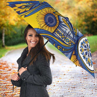 Ukraine Sunflowers Hand Umbrella with Ukrainian Folk Pattern - Wonder Print Shop