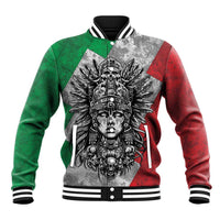 Mexico Aztec Warrior Goddess Baseball Jacket Aztec Tribal Skull Tricolor Armor