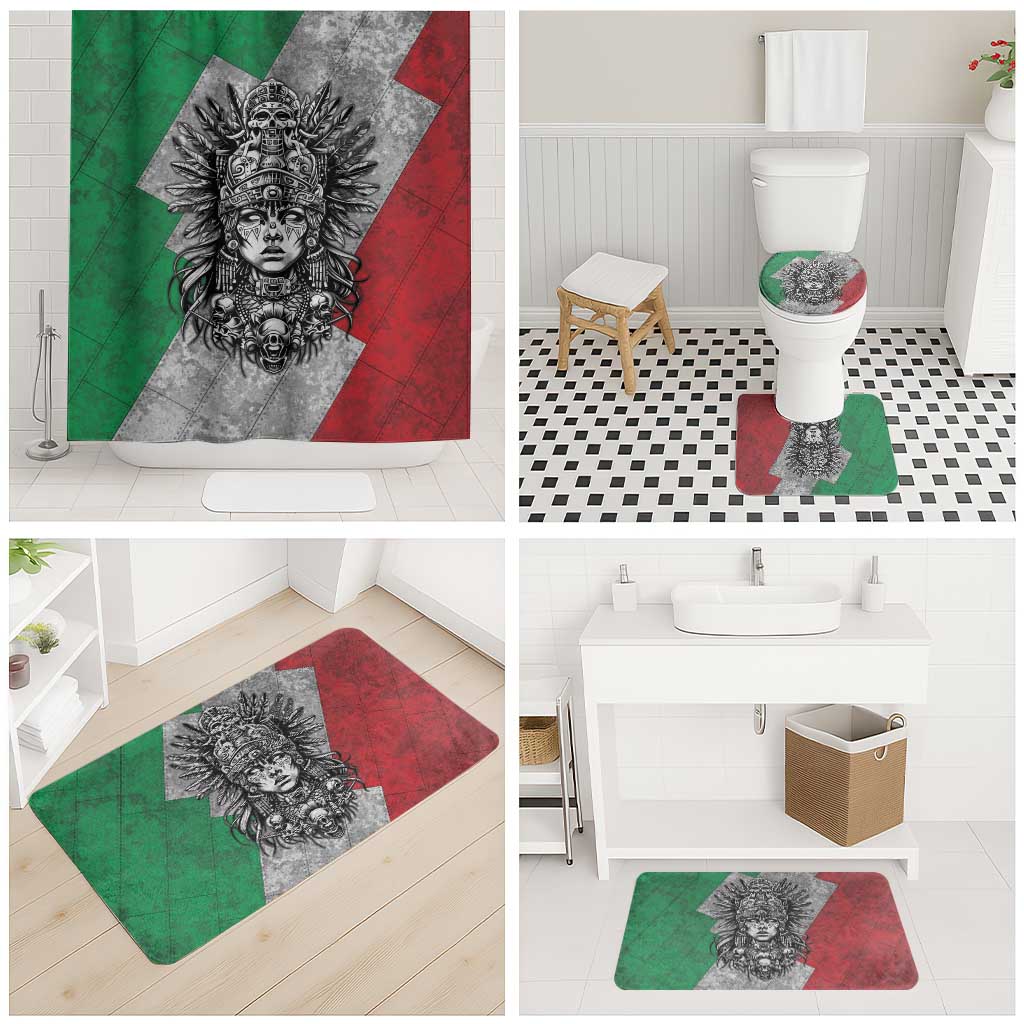 Mexico Aztec Warrior Goddess Bathroom Set Aztec Tribal Skull Tricolor Armor