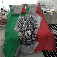 Mexico Aztec Warrior Goddess Bedding Set Aztec Tribal Skull Tricolor Armor