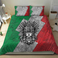 Mexico Aztec Warrior Goddess Bedding Set Aztec Tribal Skull Tricolor Armor