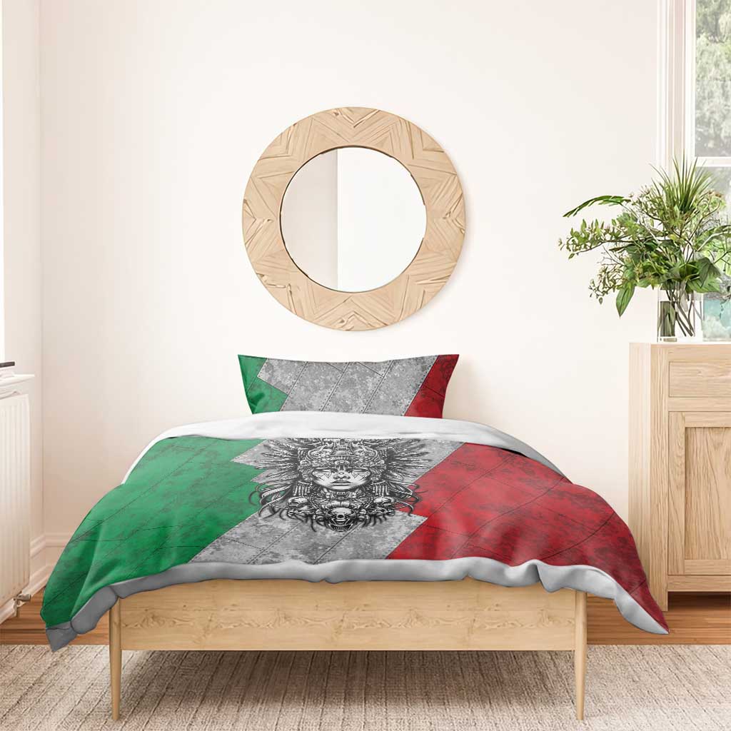 Mexico Aztec Warrior Goddess Bedding Set Aztec Tribal Skull Tricolor Armor