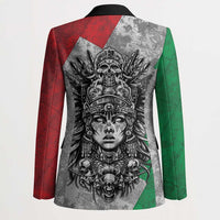 Mexico Aztec Warrior Goddess Blazer Aztec Tribal Skull Tricolor Armor