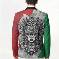 Mexico Aztec Warrior Goddess Blazer Aztec Tribal Skull Tricolor Armor