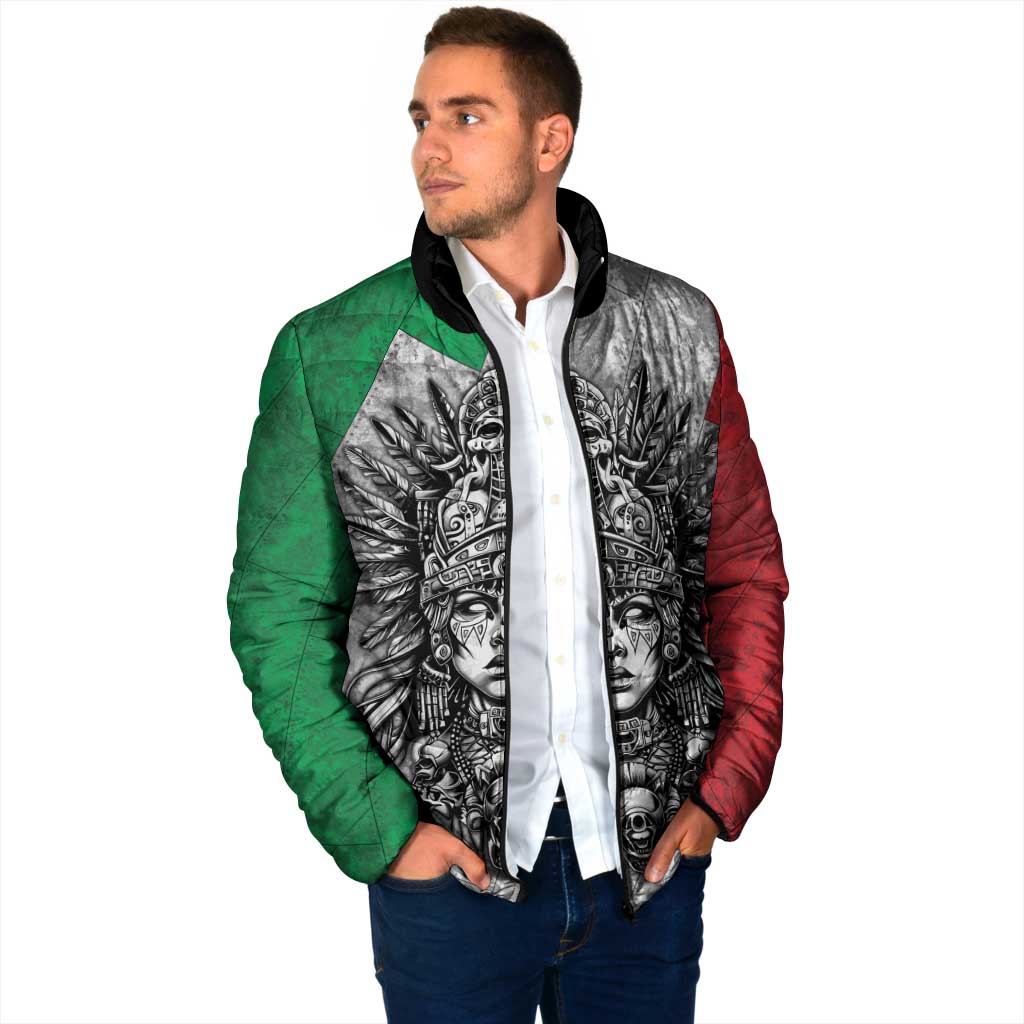Mexico Aztec Warrior Goddess Padded Jacket Aztec Tribal Skull Tricolor Armor