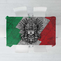 Mexico Aztec Warrior Goddess Tablecloth Aztec Tribal Skull Tricolor Armor